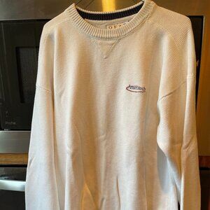 Vintage Collectible Ameritech Knit Long Sleeve Pullover Sweater White L